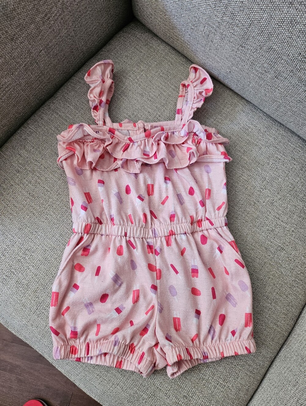 Joe Fresh Pink Ruffle Romper - Soft Playtime Shorts
